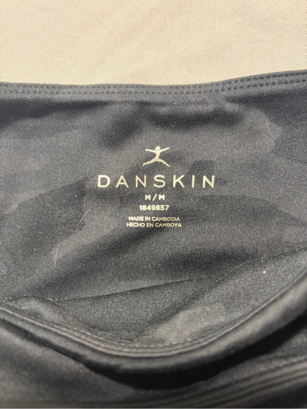 Danskin Charcoal Camo High-Waist Bike Shorts - Picture 3 of 5